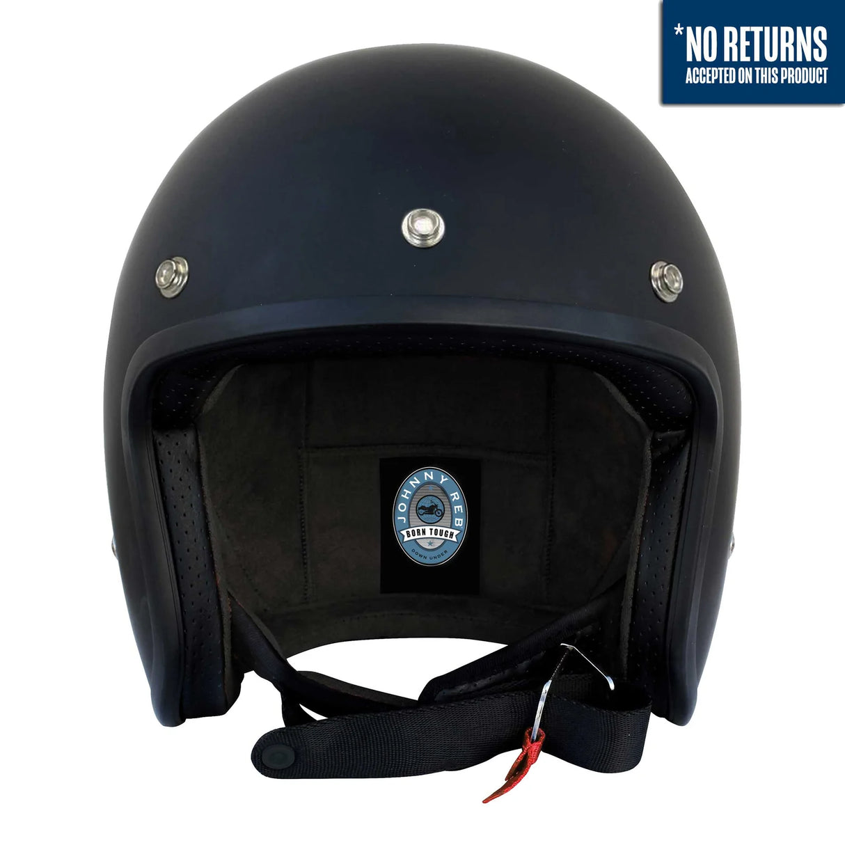 Johnny Reb Olga Open Face Helmet - Matte Black/Black Lining