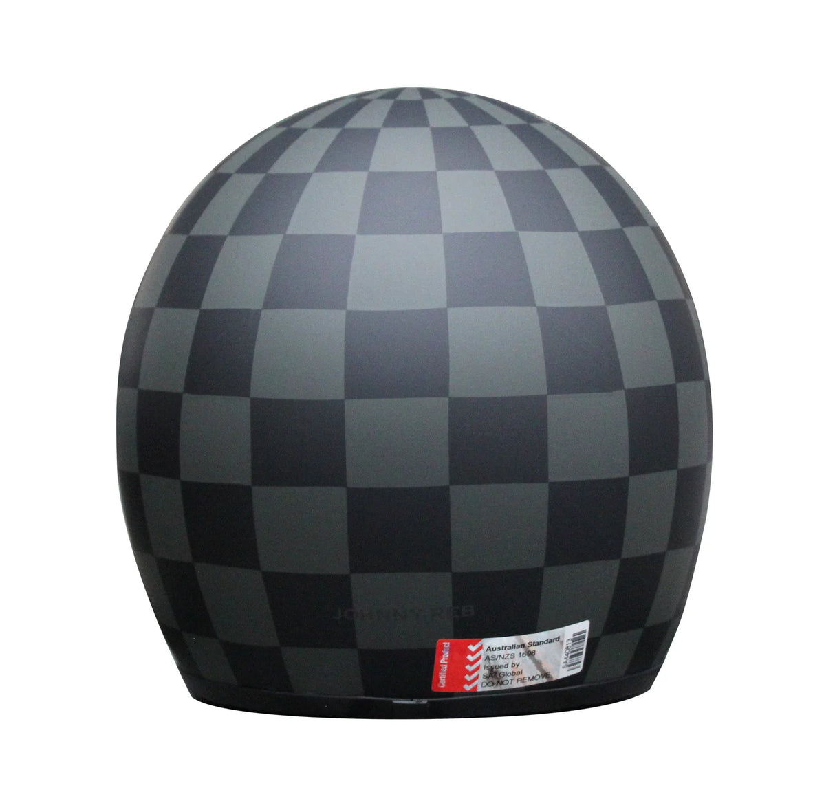 Johnny Reb Burke Open Face Helmet - Check Pattern/Black Lining