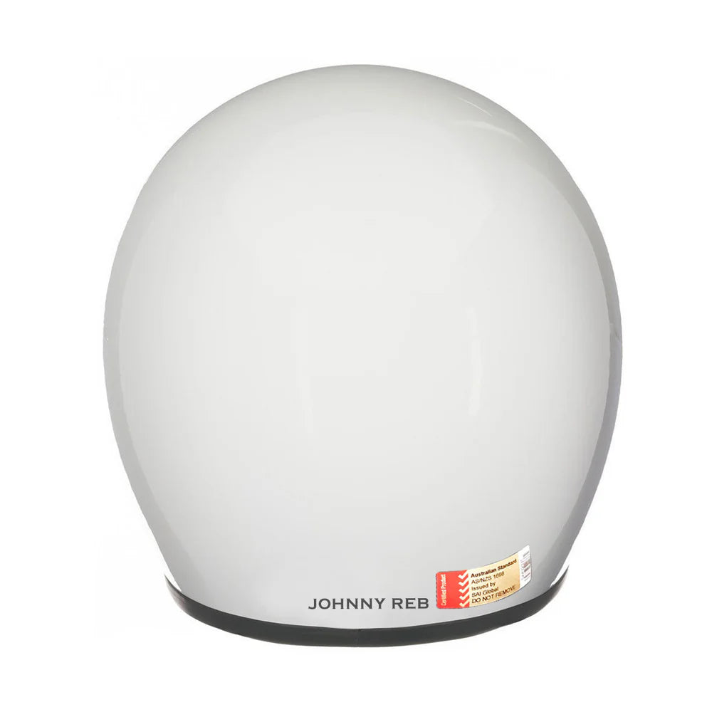 Johnny Rev Burke Open Face Helmet - Gloss White/Brown Lining