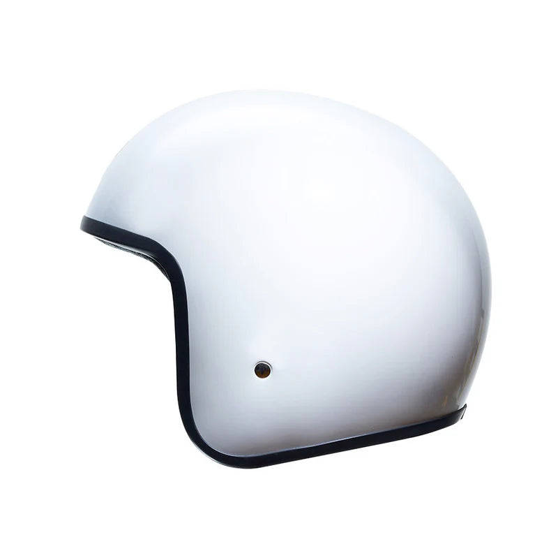 Johnny Rev Burke Open Face Helmet - Gloss White/Brown Lining
