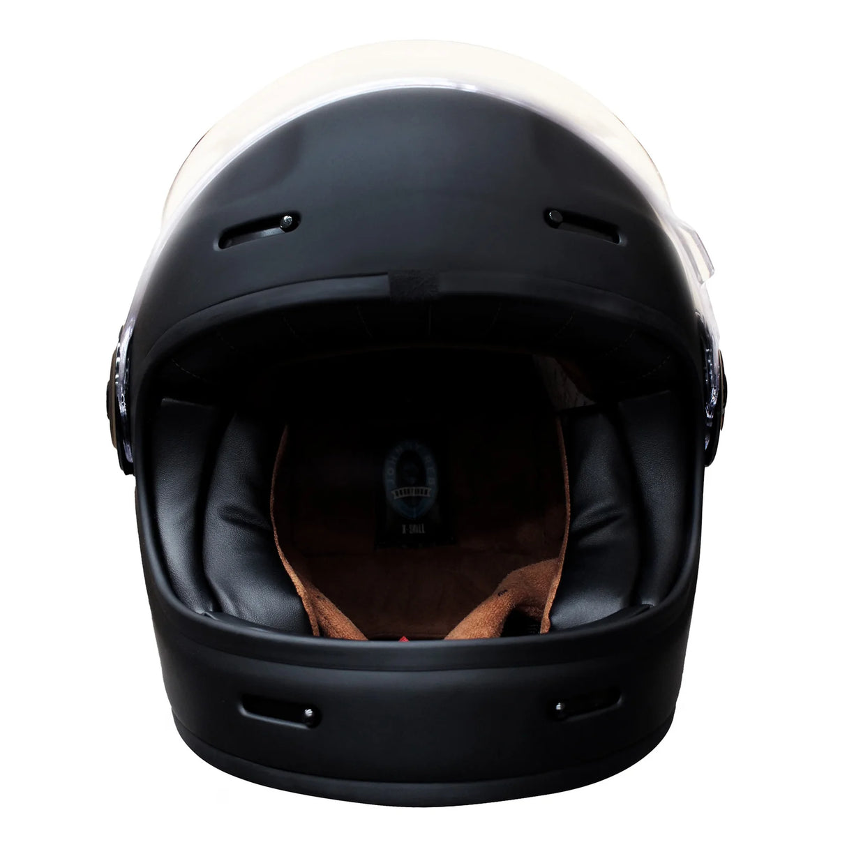 Johnny Reb Lyell Full Face Helmet - Matte Black/Brown Lining