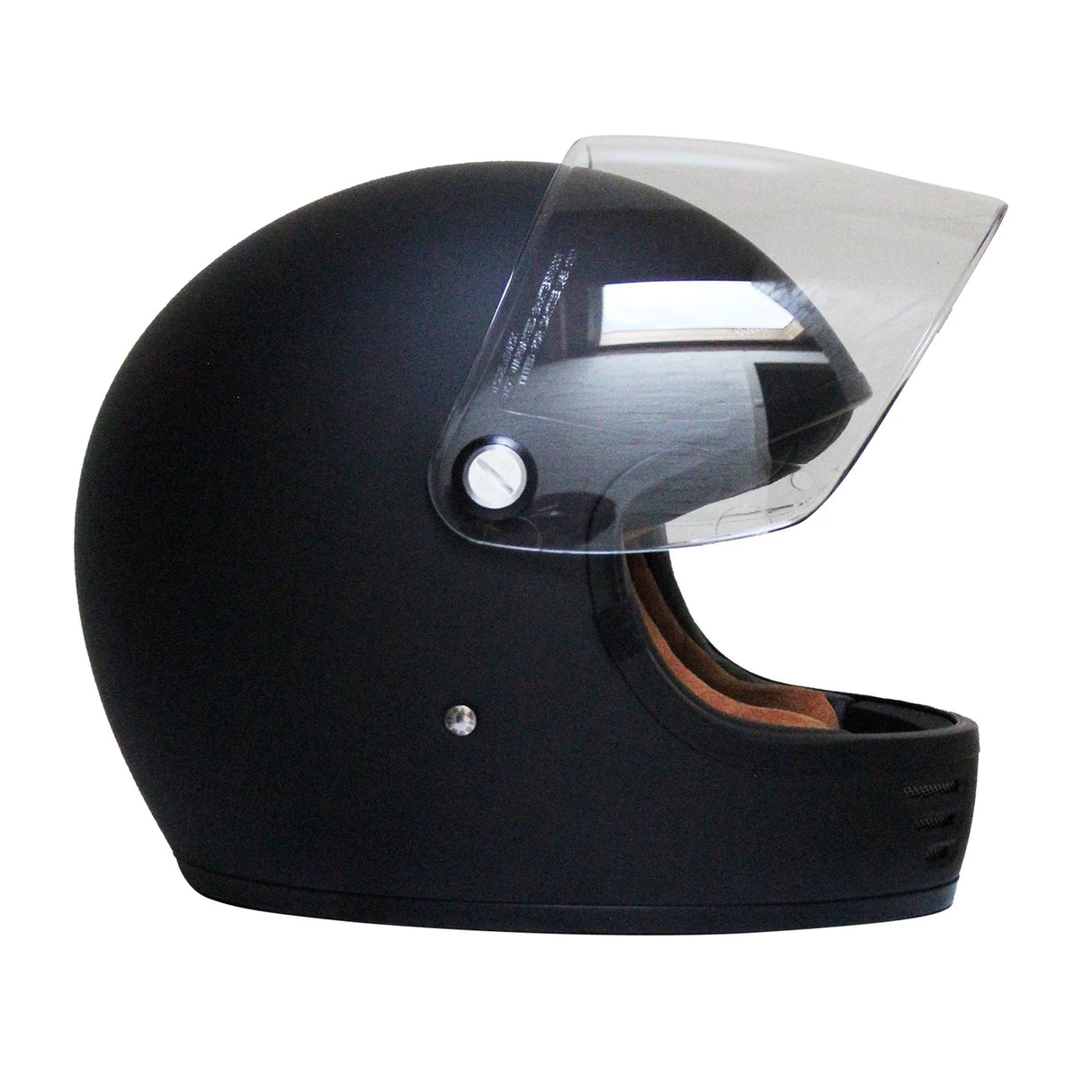 Johnny Reb Burke Full Face Helmet - Matt Black/Brown Lining