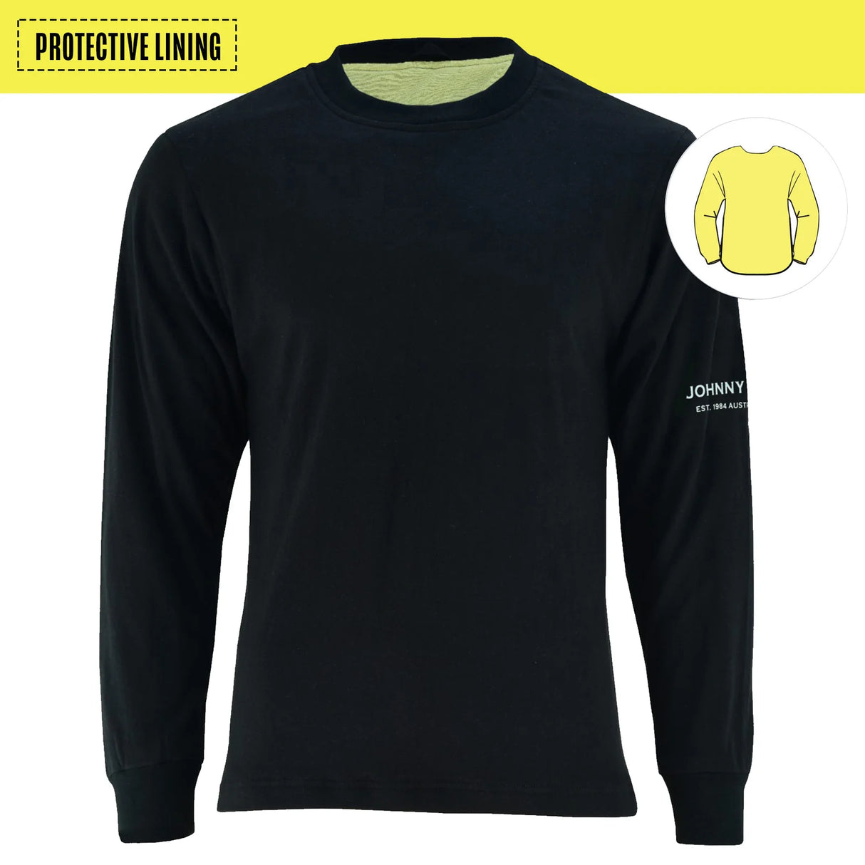 Johnny Reb Men's Hume Protective Long Sleeve T-Shirt - Black