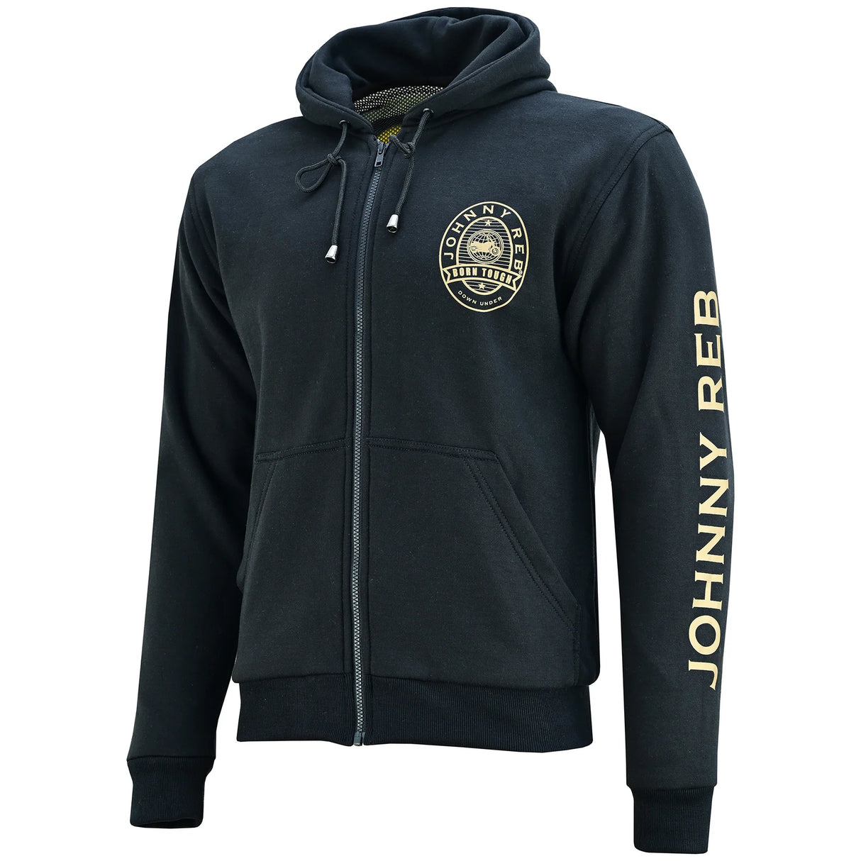 Johnny Reb Men's 1984 Zip Through Hoodie - Black/Gold