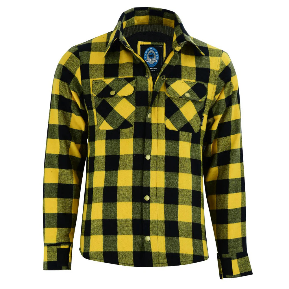 Johnny Reb Men's Waratah Protective Shirt - Black/Yellow Check