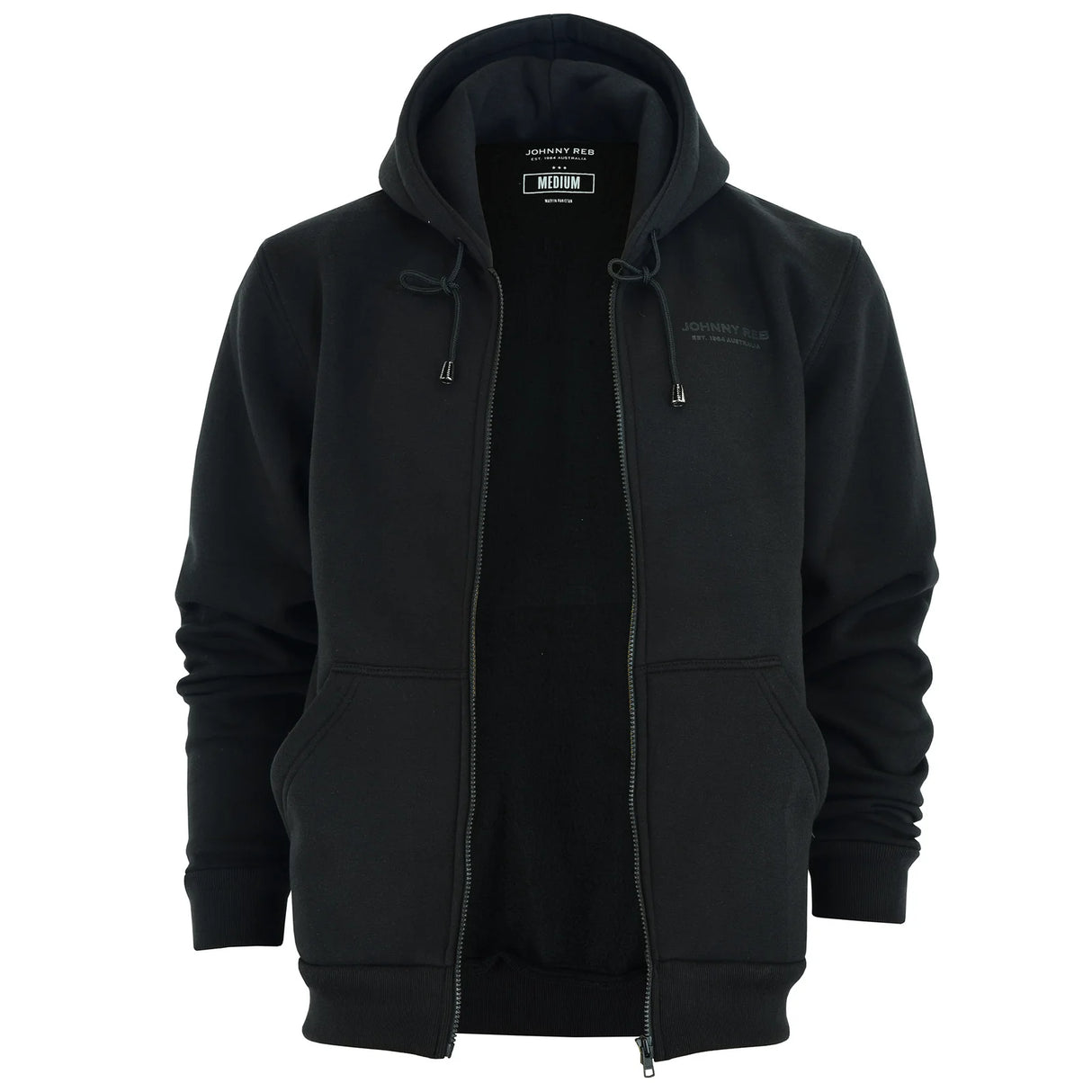 Johnny Reb Men's Distressed Logo Full-Zip Hoodie - Black
