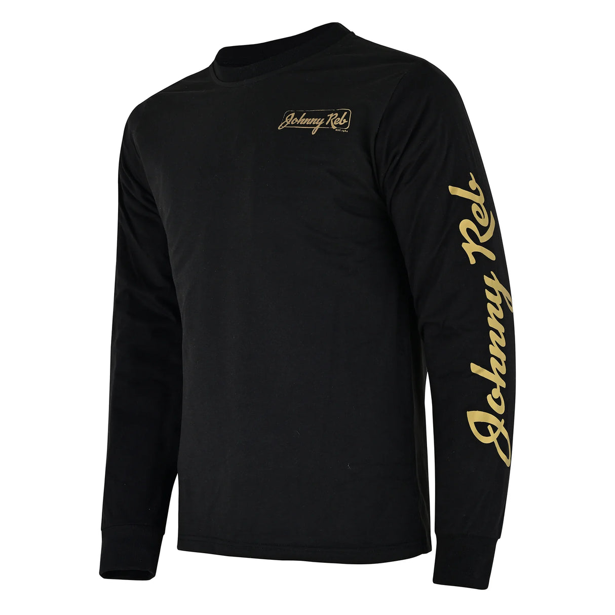 Johnny Reb Men's Skull True Blue Long Sleeve T-Shirt - Black/Gold