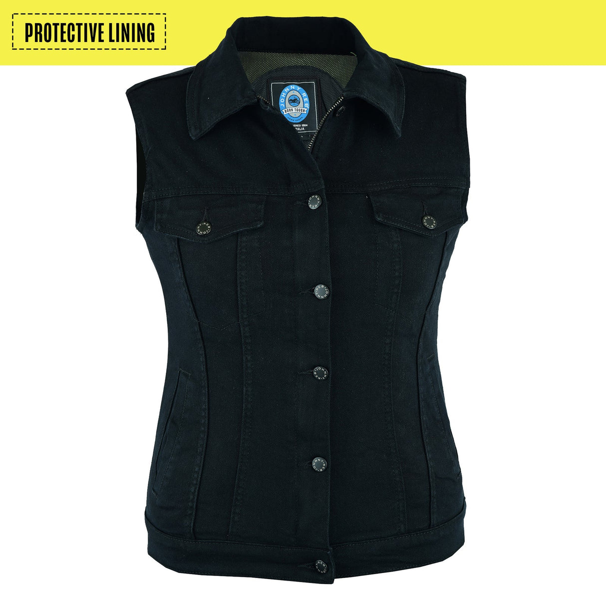 Johnny Reb Women's Glenbrook Protective Denim Vest - Black