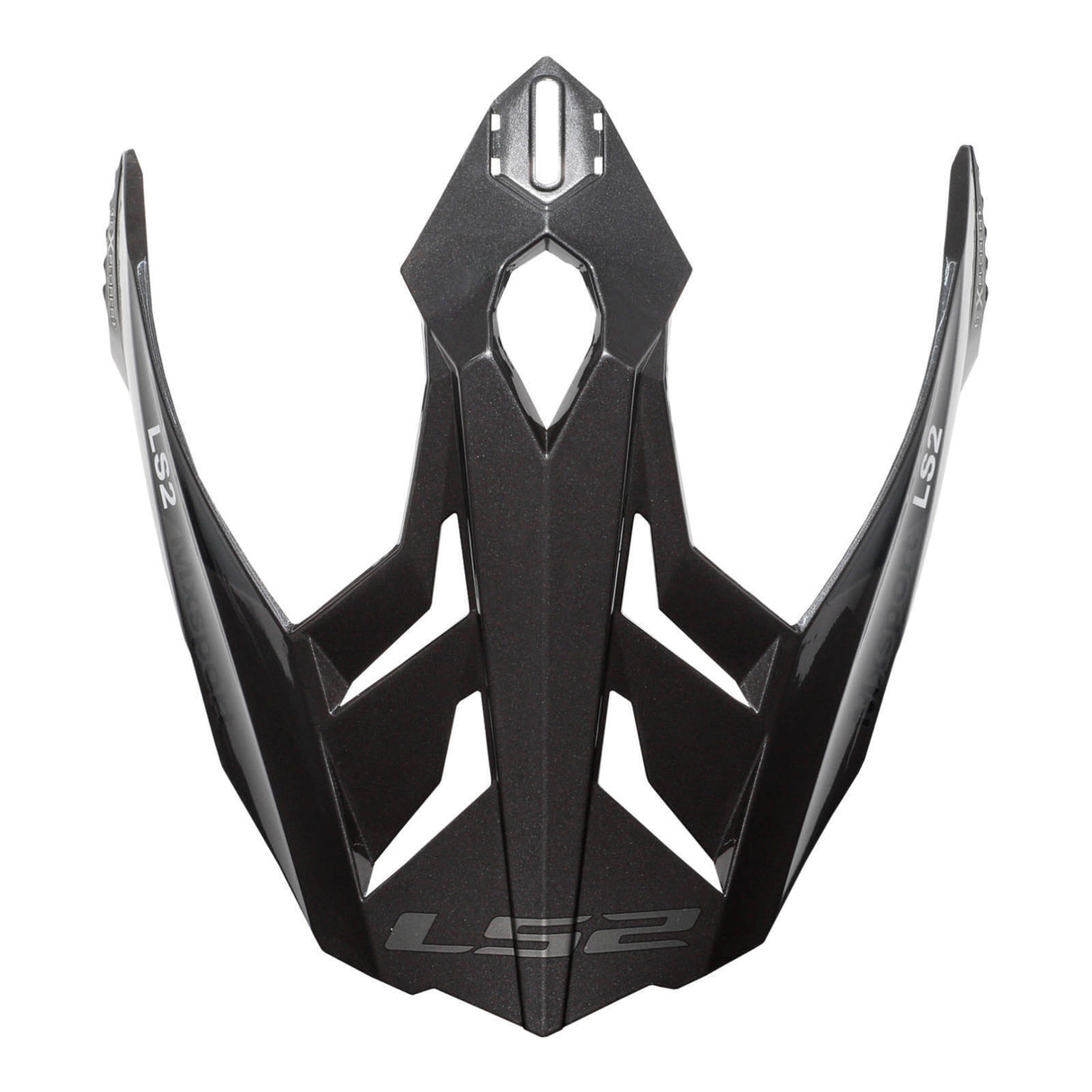 LS2 MX701 Frontier Helmet Peak - Gloss Titanium / Red