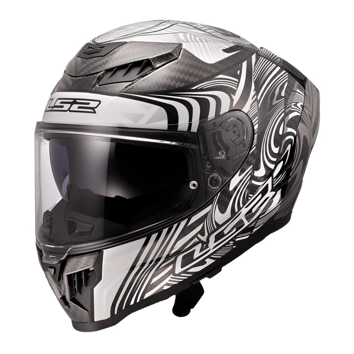 LS2 FF807 Dragon Carbon Enthum Helmet - Black / Silver 06