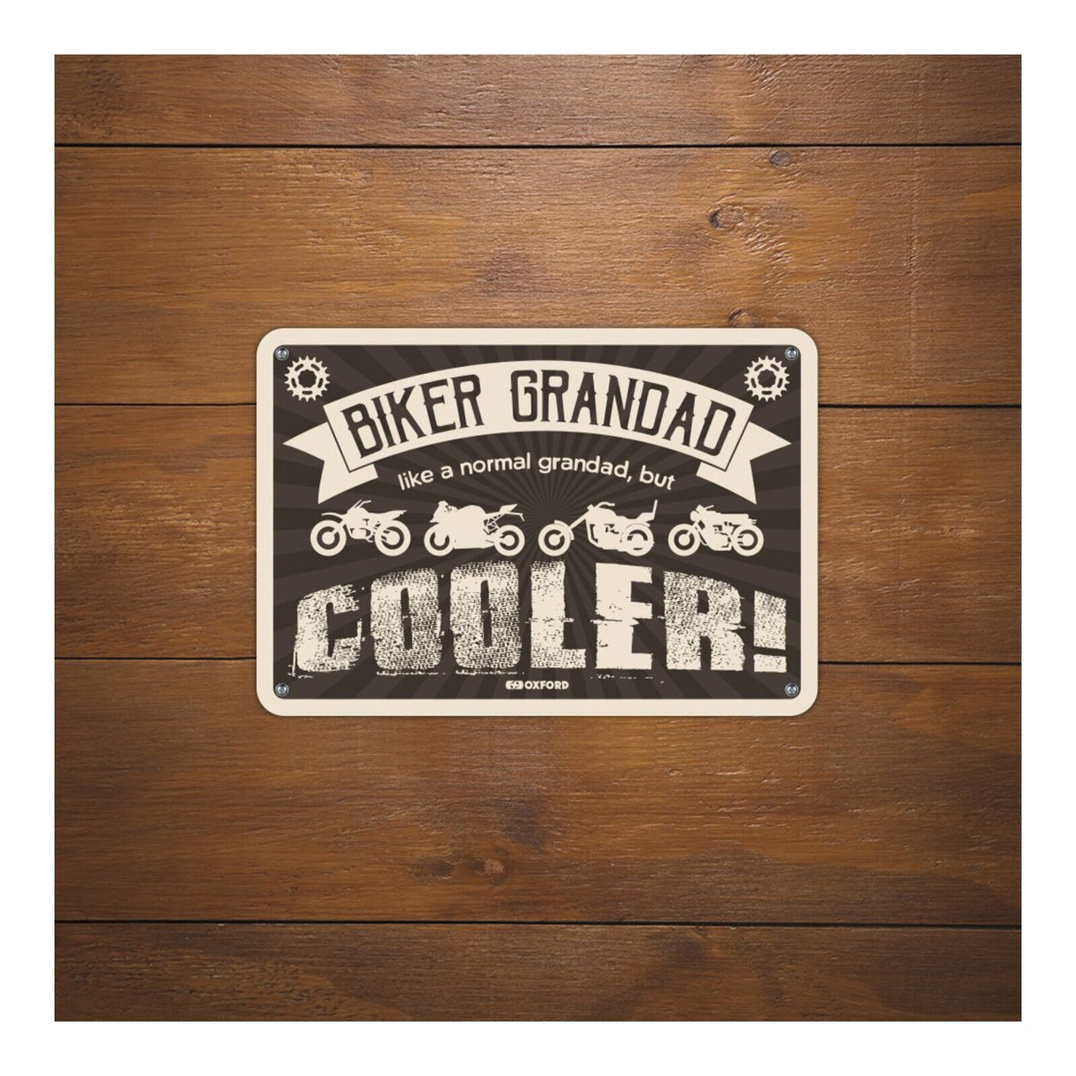 Oxford Garage Metal Sign: Biker Grandad, Like a Normal Grandad, But Cooler
