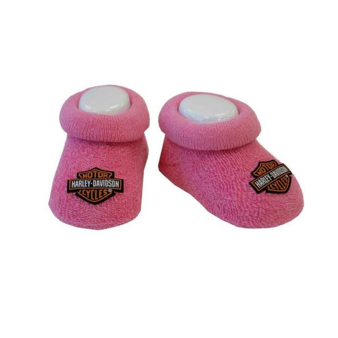 Harley-Davidson Pink Baby Booties