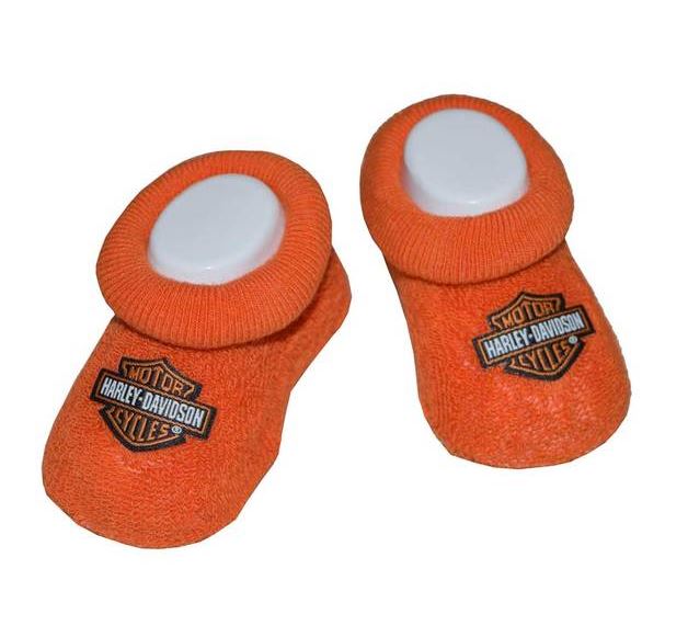Harley-Davidson Orange Baby Booties
