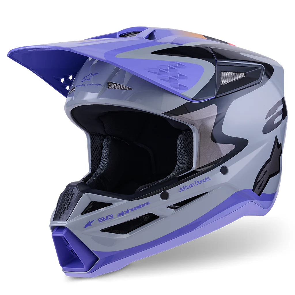 Alpinestars 2026 Youth SM-3 Jettson MX Helmet - Grey/Purple/Black
