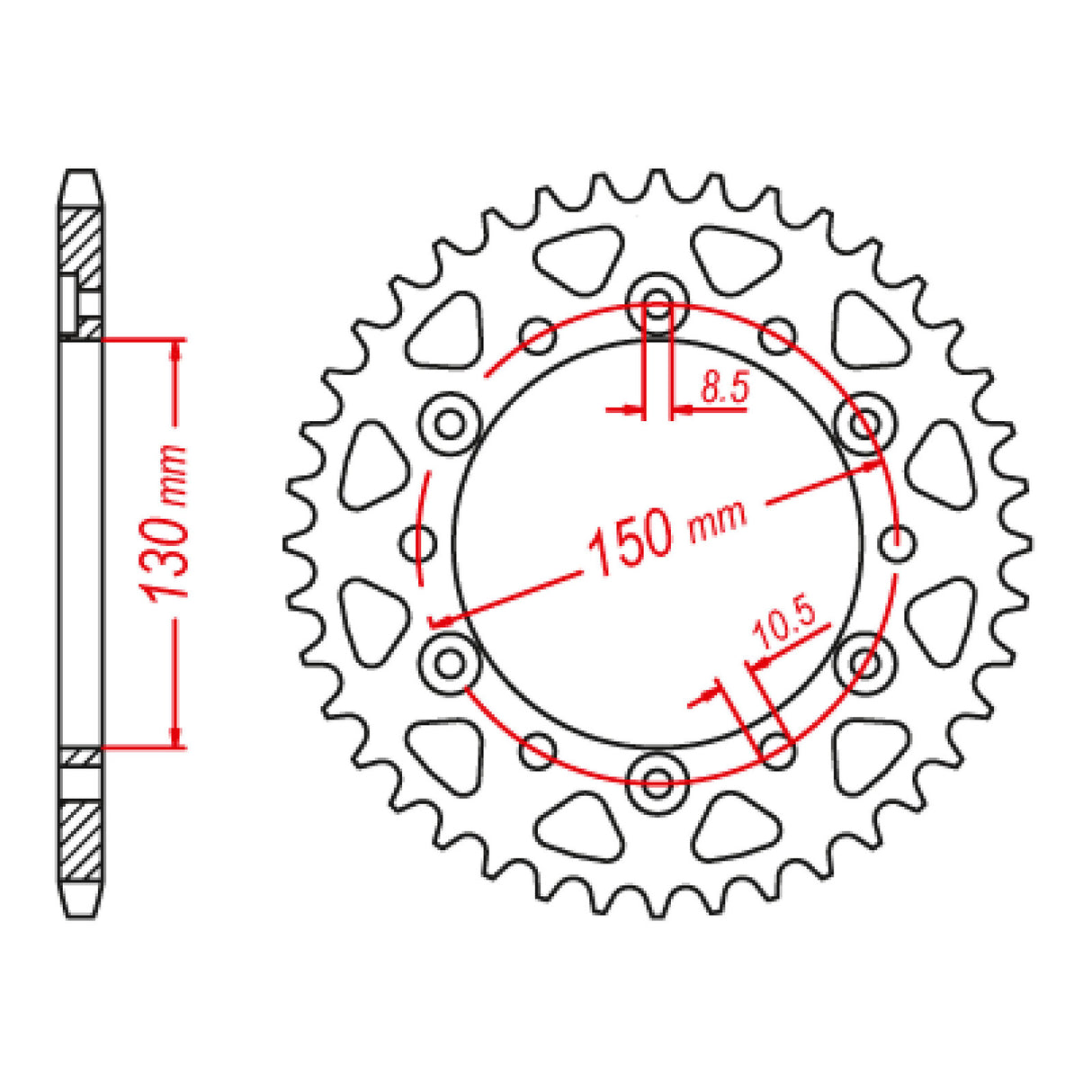 MTX 245/3 Steel Rear Sprocket #520 (11-MG3)