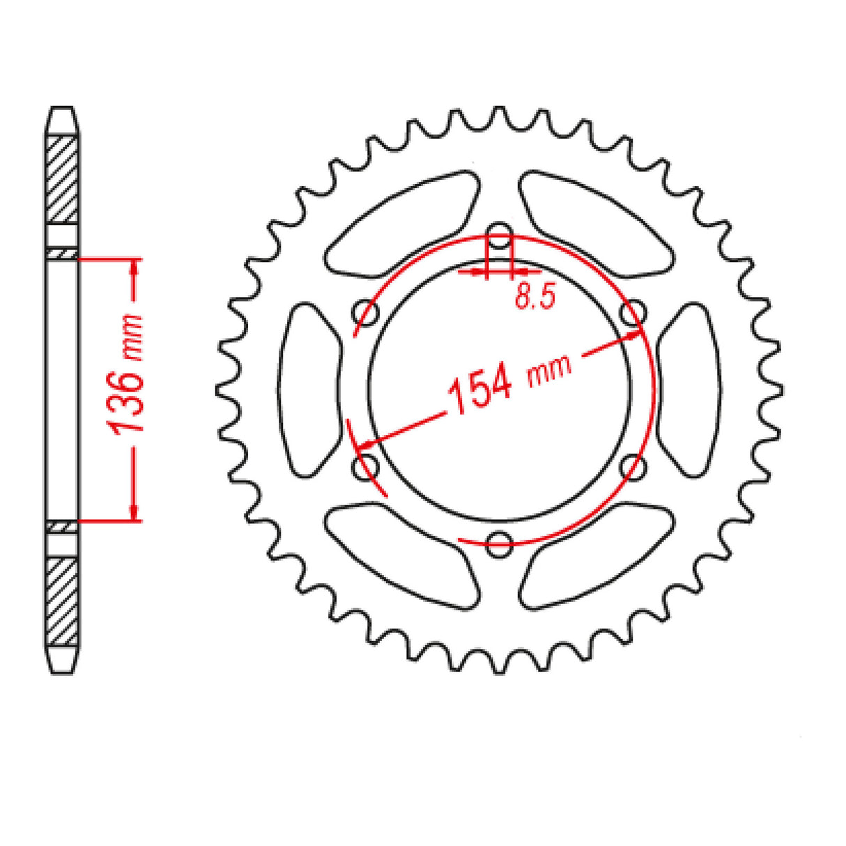 MTX 009 Steel Rear Sprocket #520 (11-BM9)