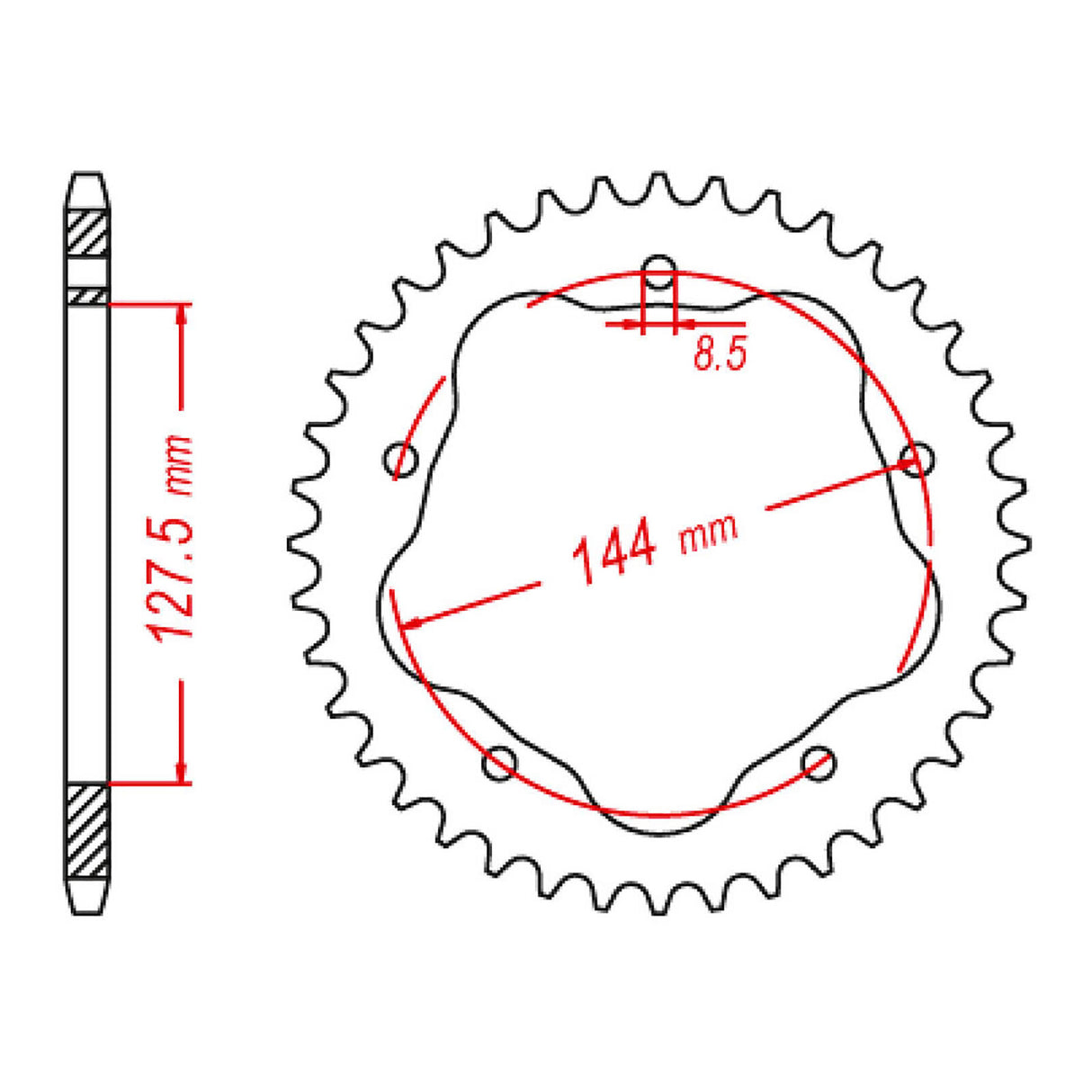 MTX 751 Steel Rear Sprocket #520 (11-751)