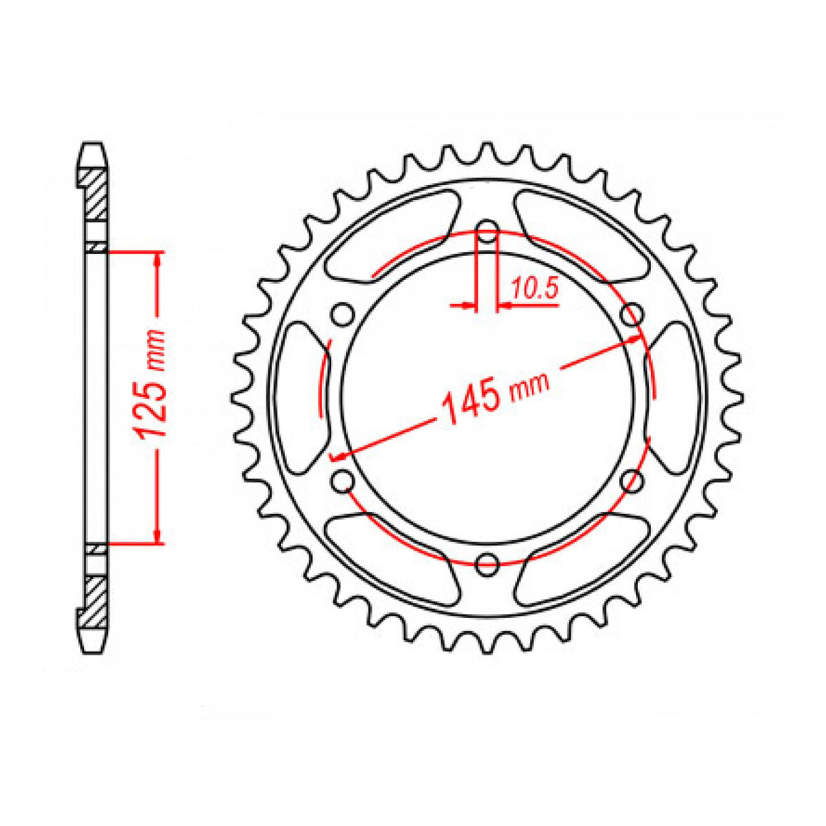 MTX 865 (2) Steel Rear Sprocket #530 (11-1AE)