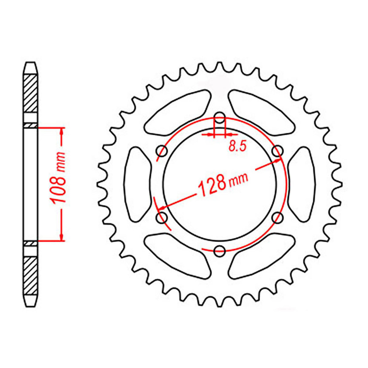 MTX 804 Steel Rear Sprocket #428 (11-487)