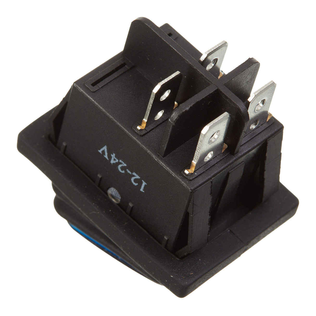 WMP 12V ROCKER SWITCH ON-OFF BLU WATERPROOF 30X22 RECTANG
