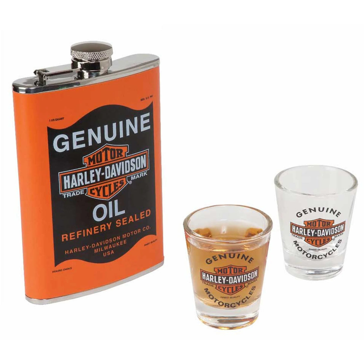 Harley-Davidson Oil-Can Flask Set