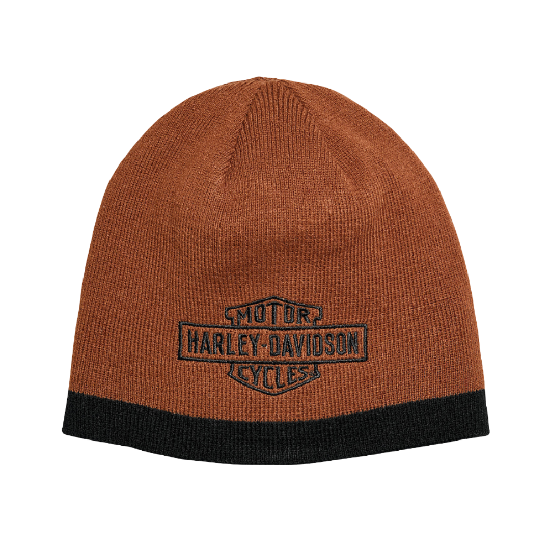 Harley-Davidson Men's Contrast Bar & Shield Knit Hat - Brown