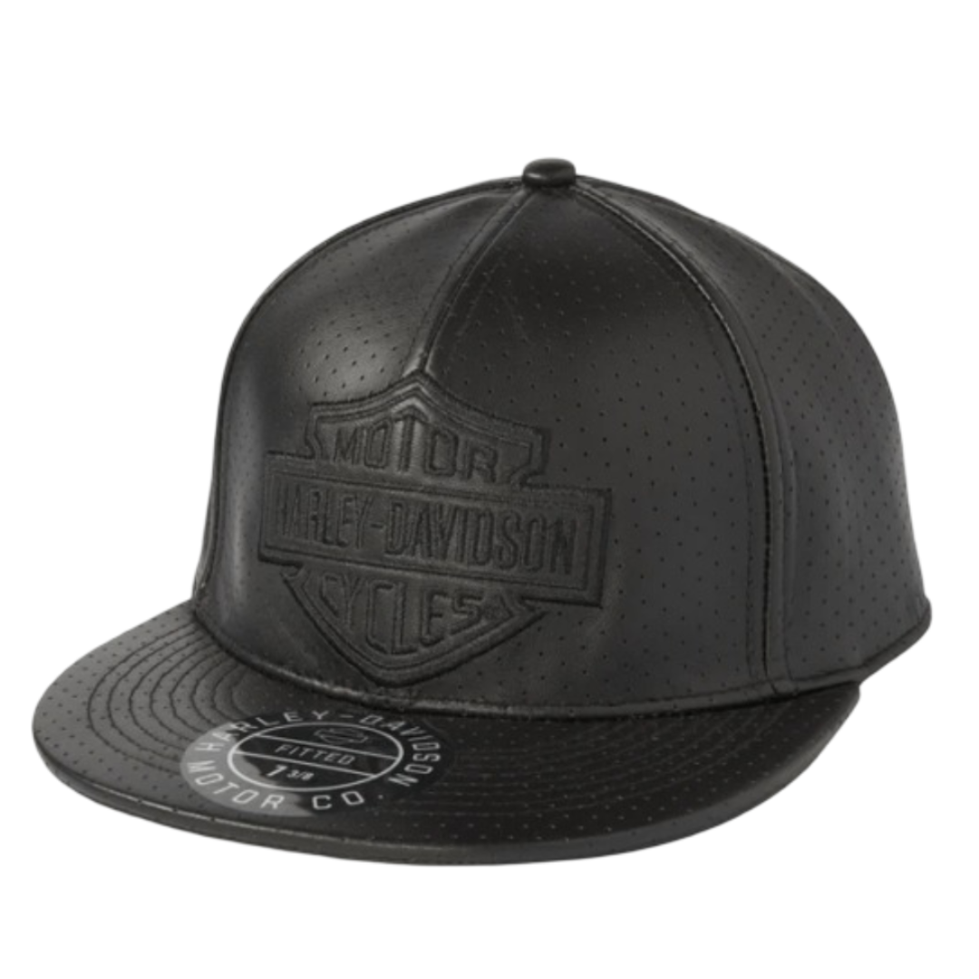 Harley-Davidson Bar & Shield Leather Baseball Hat - Black