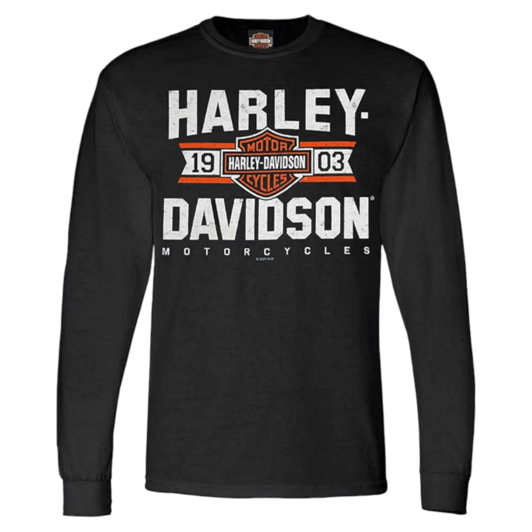 Harley-Davidson Men's B&S Long Sleeve T-Shirt - Black