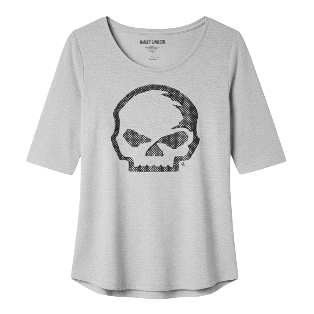 Harley-Davidson Women's Scoop Neck T-Shirt - Grey Heather