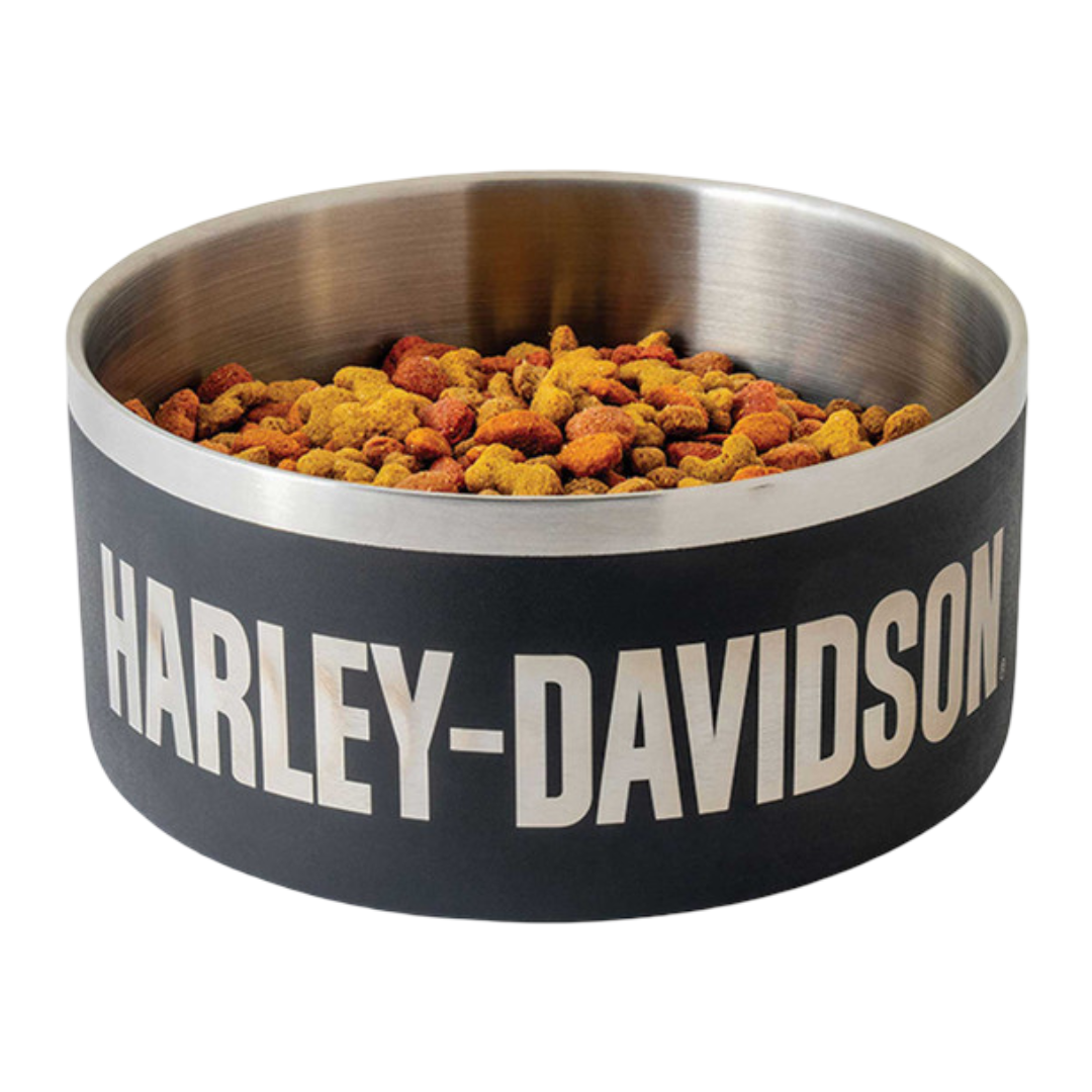 Harley-Davidson Black Large Stainless Steel Pet Bowl