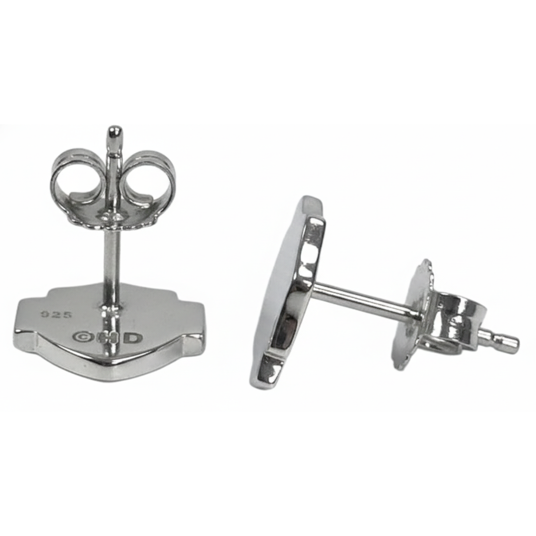 Harley-Davidson Women's 11mm Bar & Shield Logo Stud Earrings, Stainless Steel