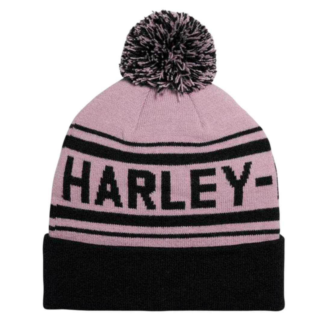 Harley-Davidson Men's Cuffed Pom Beanie - Pink