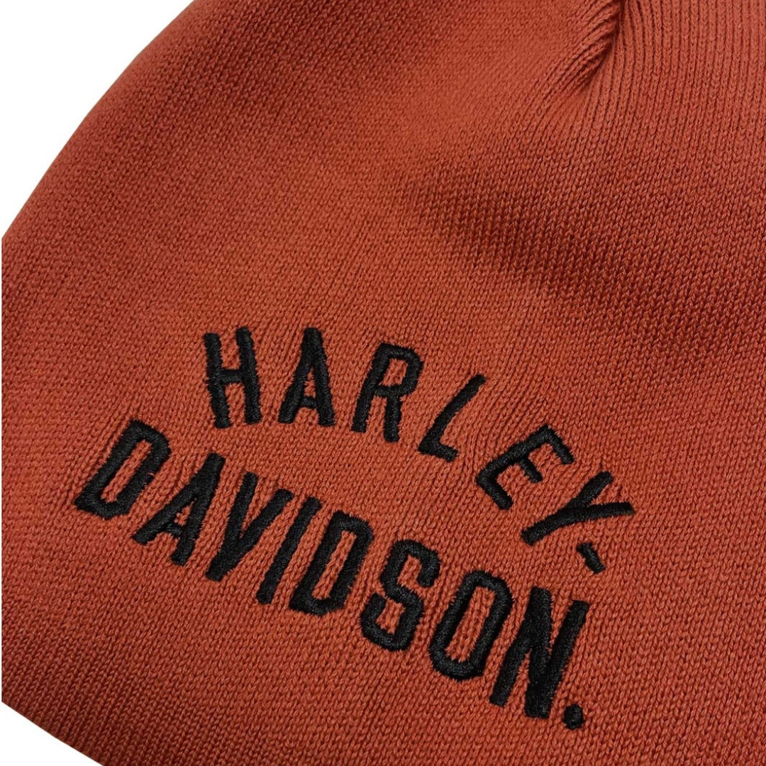 Harley-Davidson Little Boys' Fine Guage H-D Knitted Beanie Cap - Orange