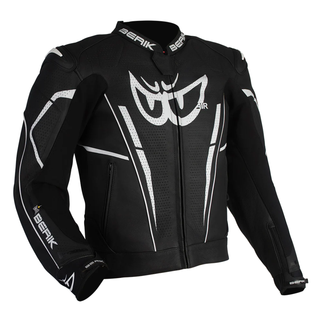 Berik Monza Leather Jacket - Black/White