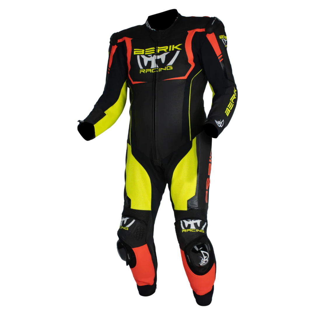 Berik Mugello Race Suit - Black/Hi Vis/Red
