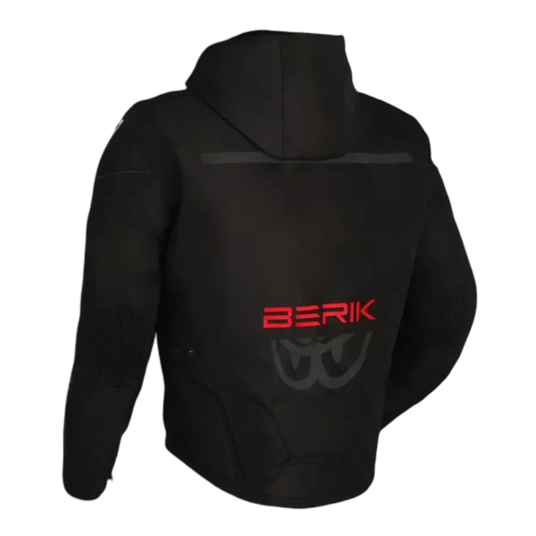 Berik Star Hoodie Jacket - Black/Fluro Red