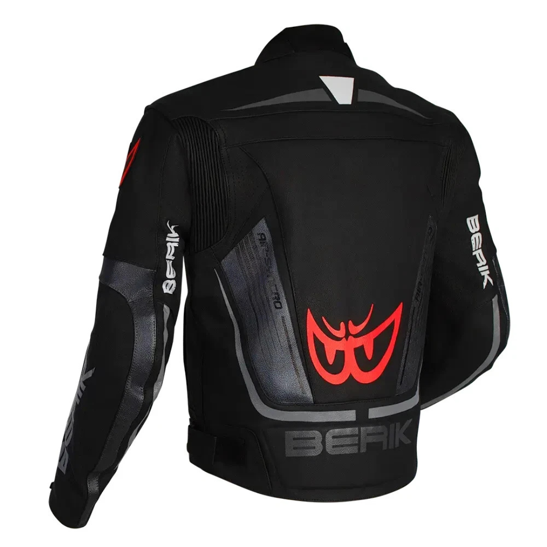 Berik Strada Leather Jacket - Black/White