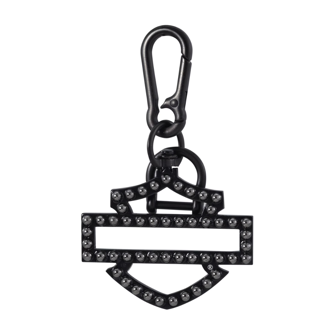 Harley-Davidson Rivet Silhouette Bar & Shield Logo Key Chain - Black