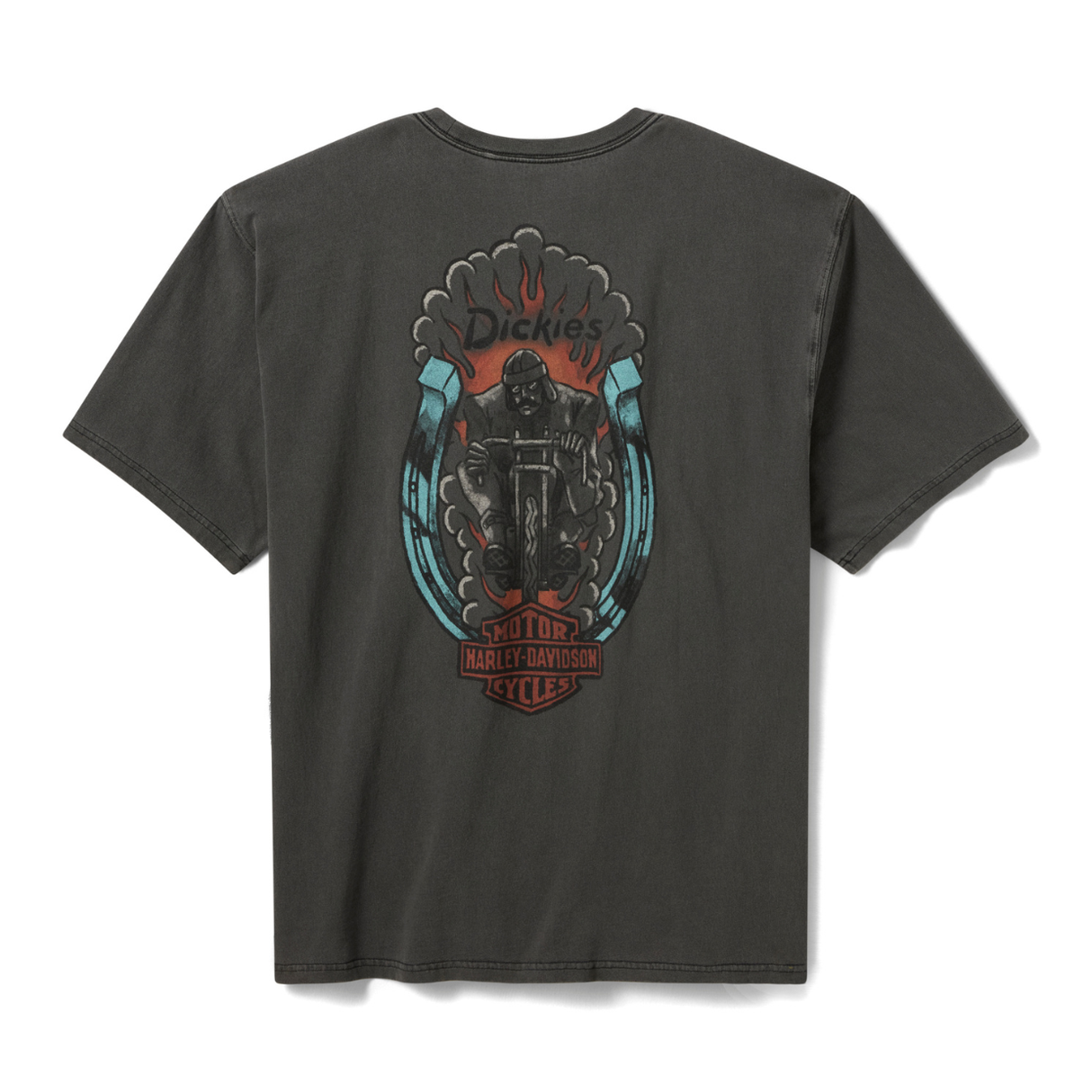 Dickies x Harley-Davidson Men's 1930's Moto Racer Heavyweight Pigment Dyed Tee - Washed Black