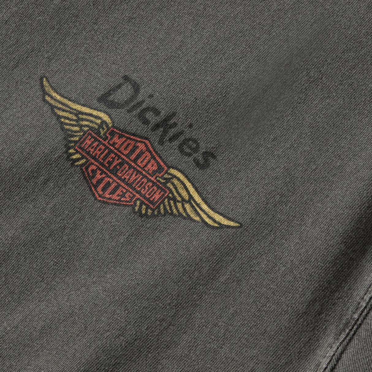 Dickies x Harley-Davidson Men's 1930's Moto Racer Heavyweight Pigment Dyed Tee - Washed Black