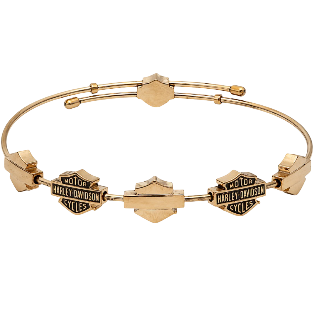Harley-Davidson Women's Bar & Shield Bangle Bracelet - Gold