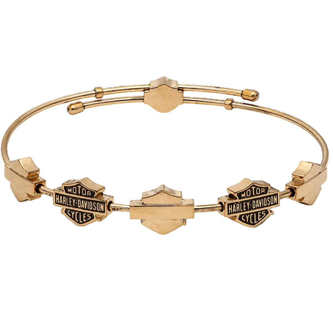 Harley-Davidson Women's Bar & Shield Bangle Bracelet - Gold