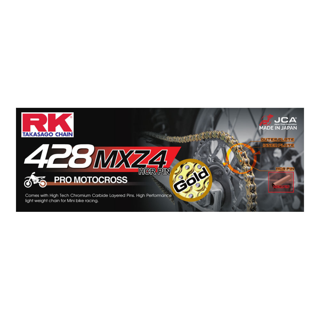 RK Chain 428MXZ4 - 136 LINK - GOLD