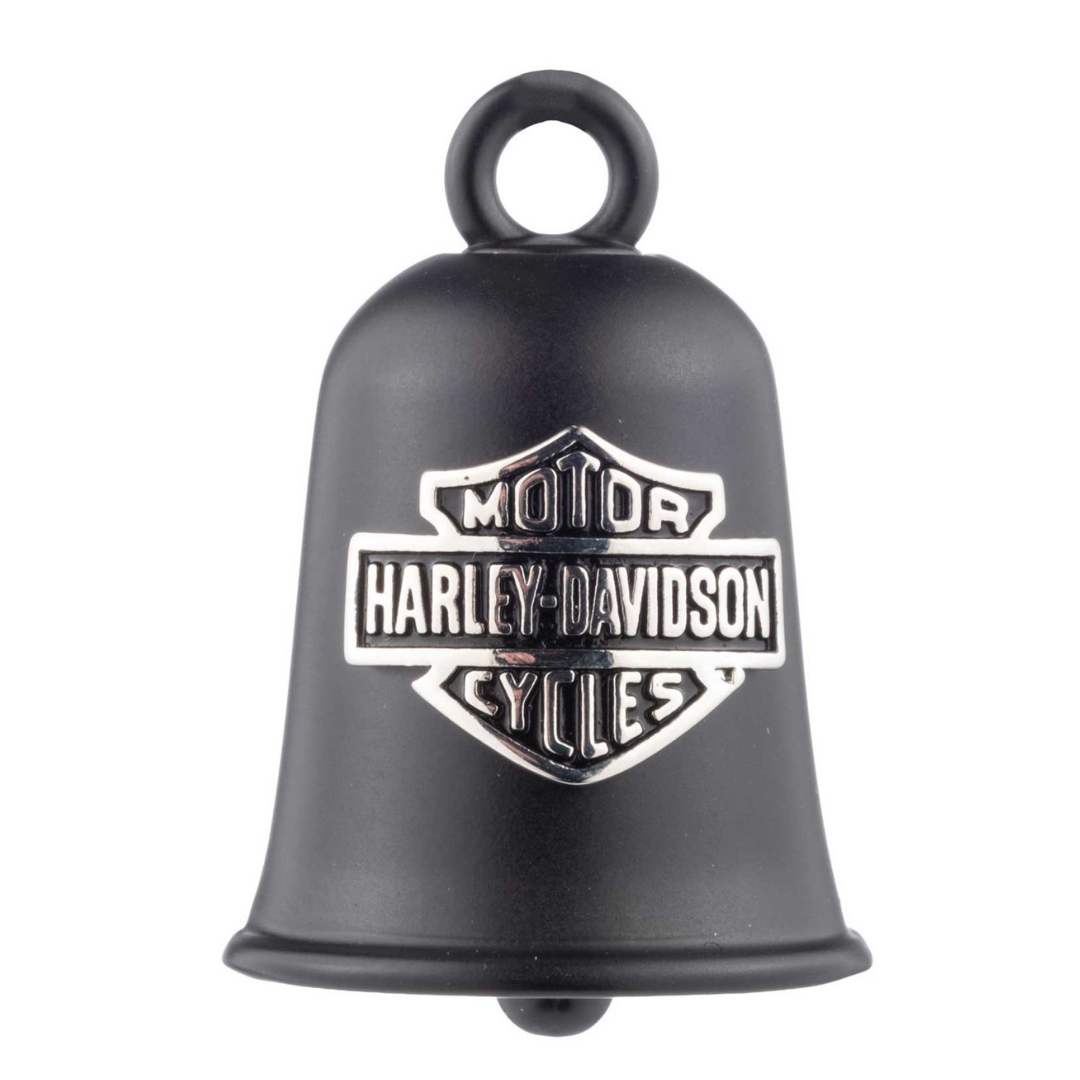 Harley-Davidson Pave Crystal Willie G Skull Logo Motorcycle Ride Bell - Black