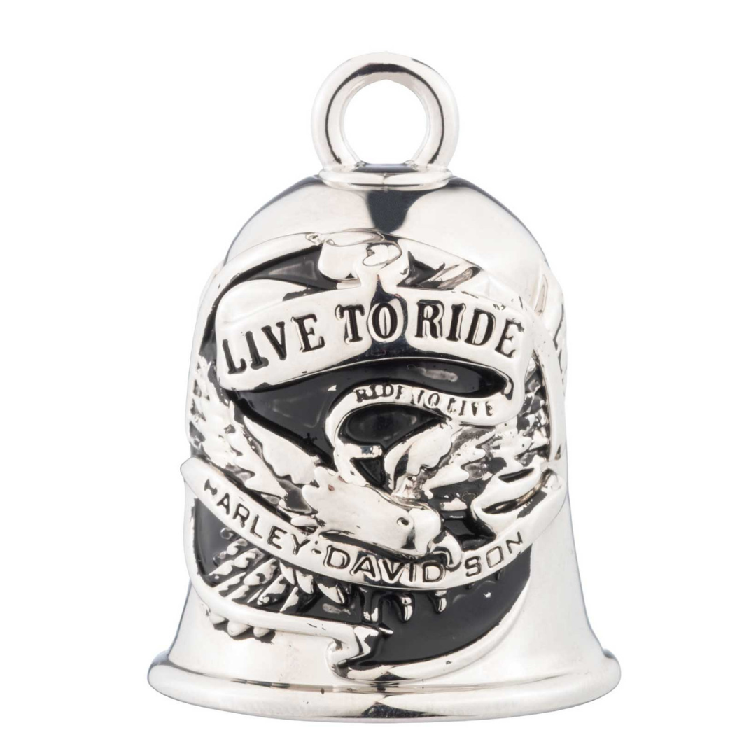 Harley-Davidson Flying Eagle Live To Ride Banner Ride Bell - Silver