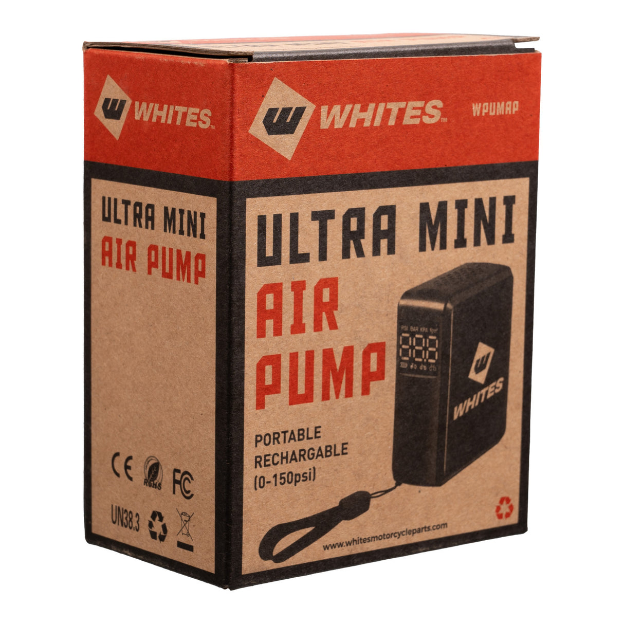 Whites Ultra Mini Air Pump - Portable Rechargable Tyre Pump (0-150psi)