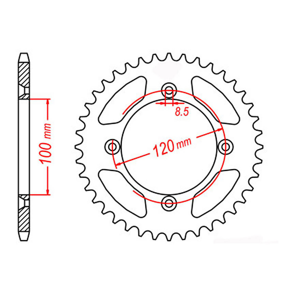 XAM SPKT KIT YAM YZ85 SW 02-18, YZ65 (428 conv) 14/47