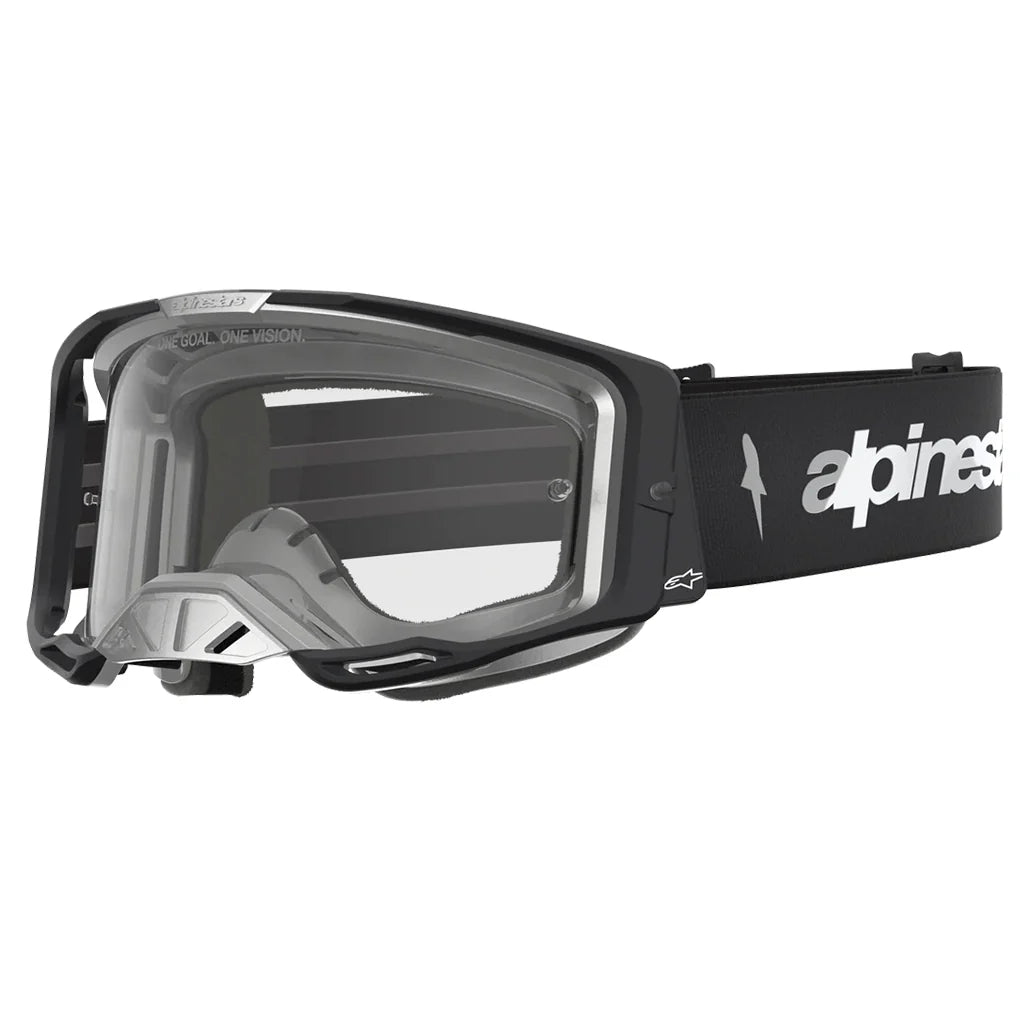 Alpinestars Vision 8 Clear Lens Goggle - Amber Black/Silver