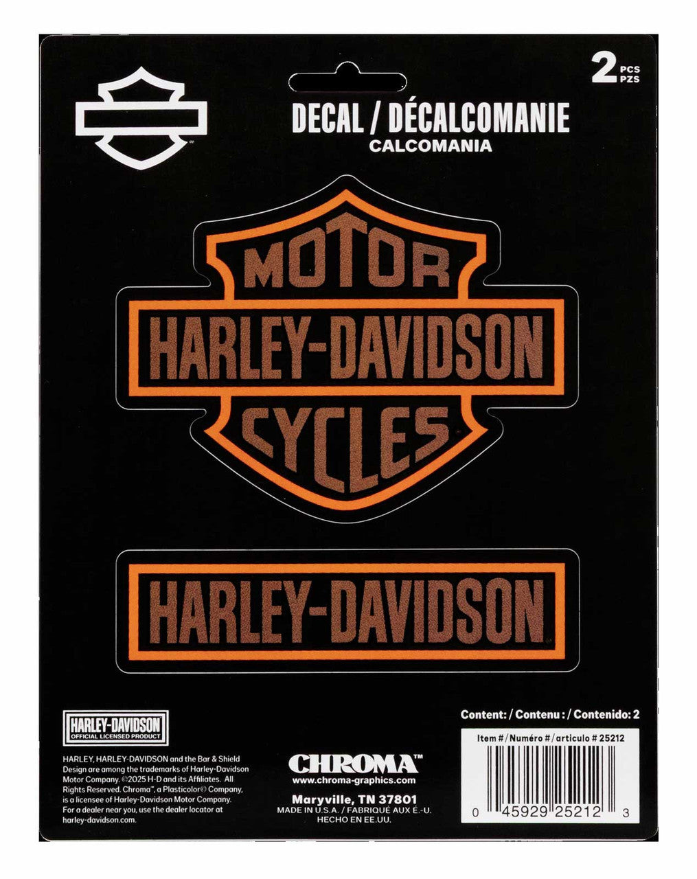 Harley-Davidon B&S 2-Piece Vinyl Decal