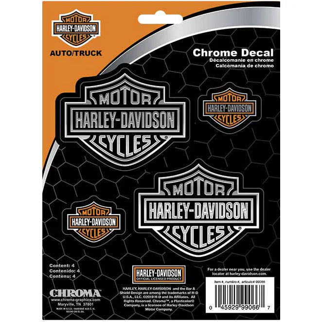 Harley-Davidson Chrome B&S 4 Piece Set Decal